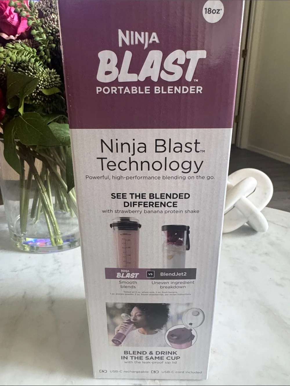 Ninja blast portable blender 18 ounces portable blender stainless steel blades